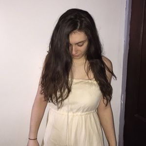 Lacy white beige sun dress